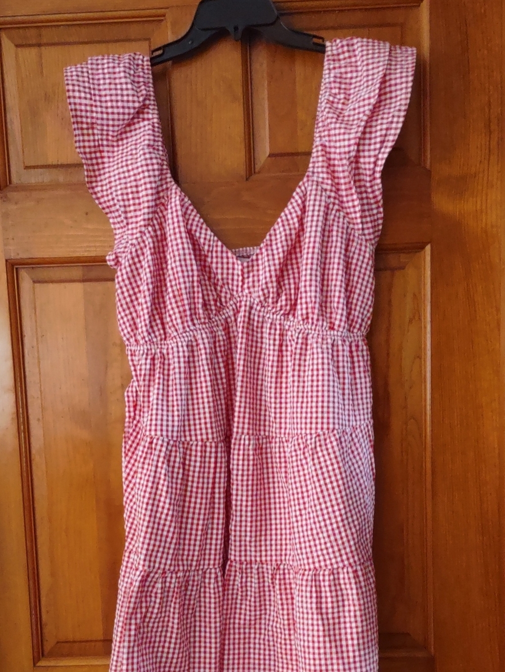 Women's Red And White Gingham Dress.
